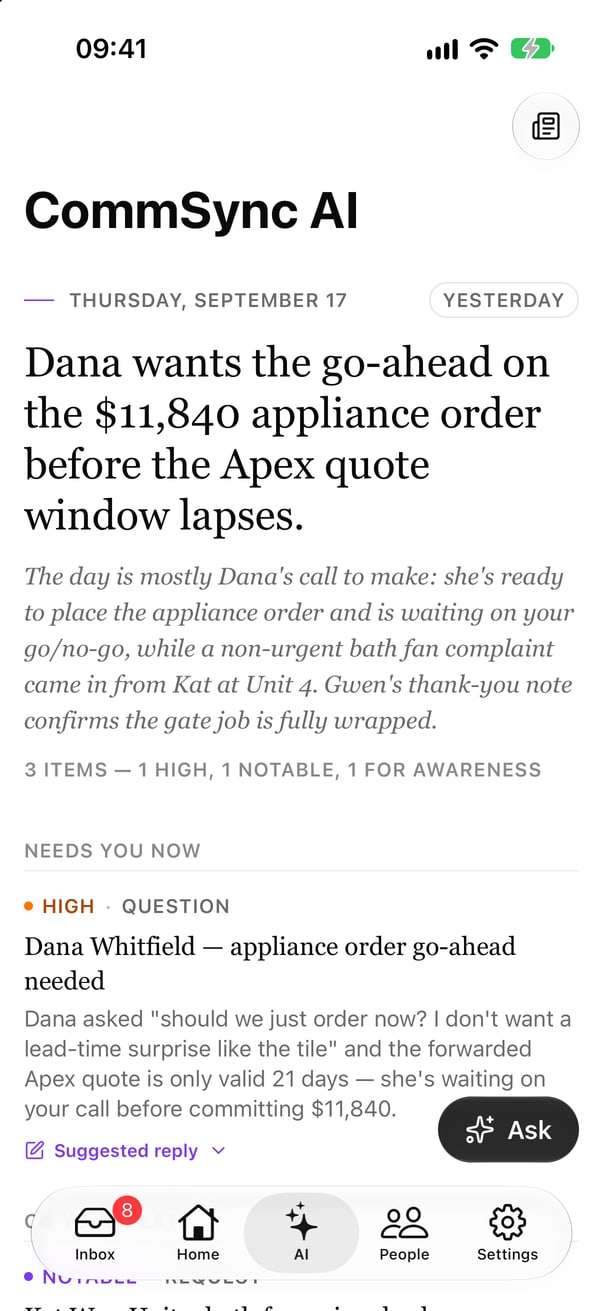 The Daily Brief on iPhone.